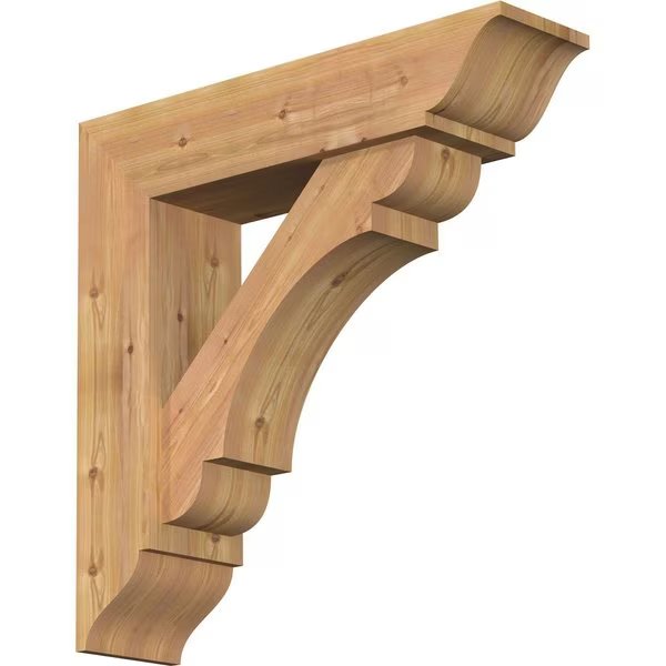 Olympic Traditional Smooth Bracket w/ Offset Brace, Western Red Cedar, 7 1/2